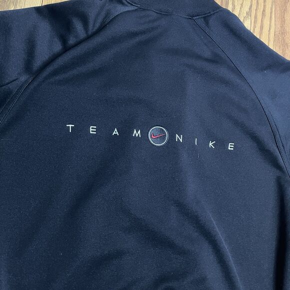 VTG Y2K Nike Track “Team Nike” Spellout Jacket Full Zip Men's Black Size Medium - Picture 4 of 8